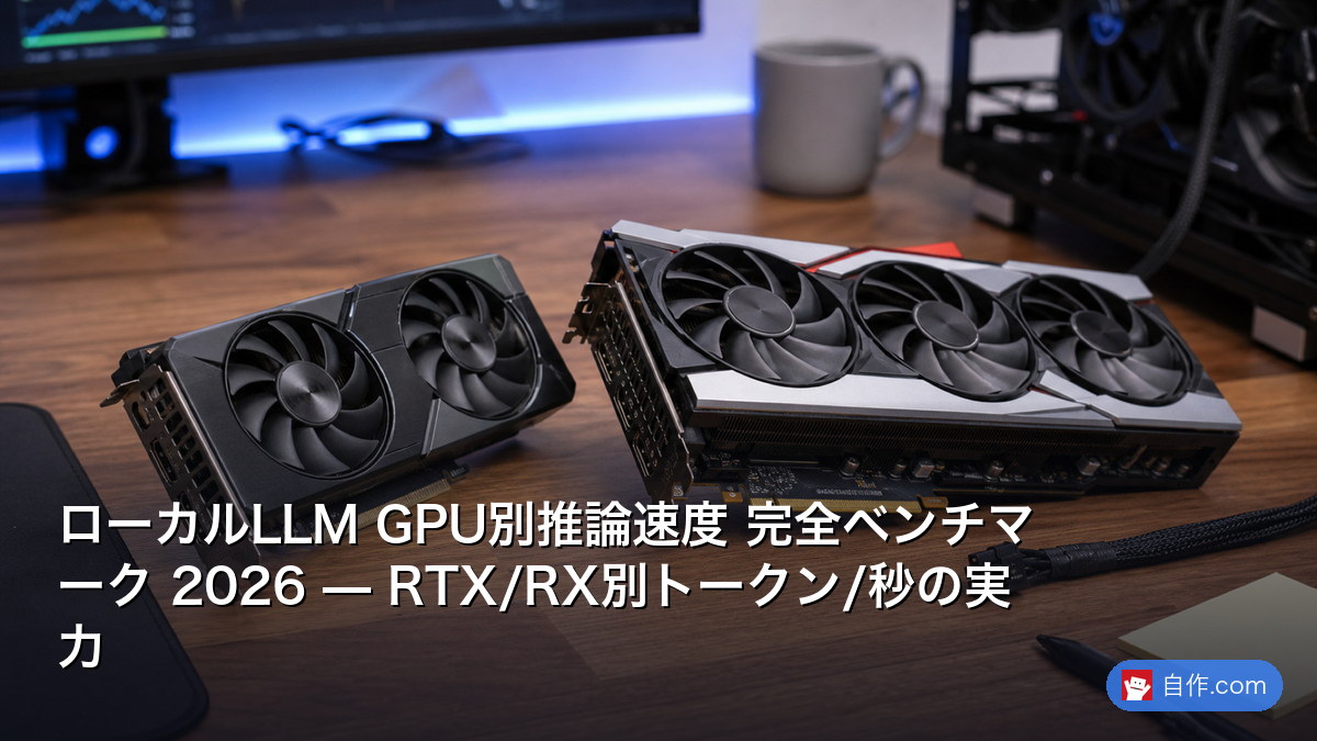 ローカルLLM GPU別推論速度 完全ベンチマーク 2026 — RTX/RX別トークン