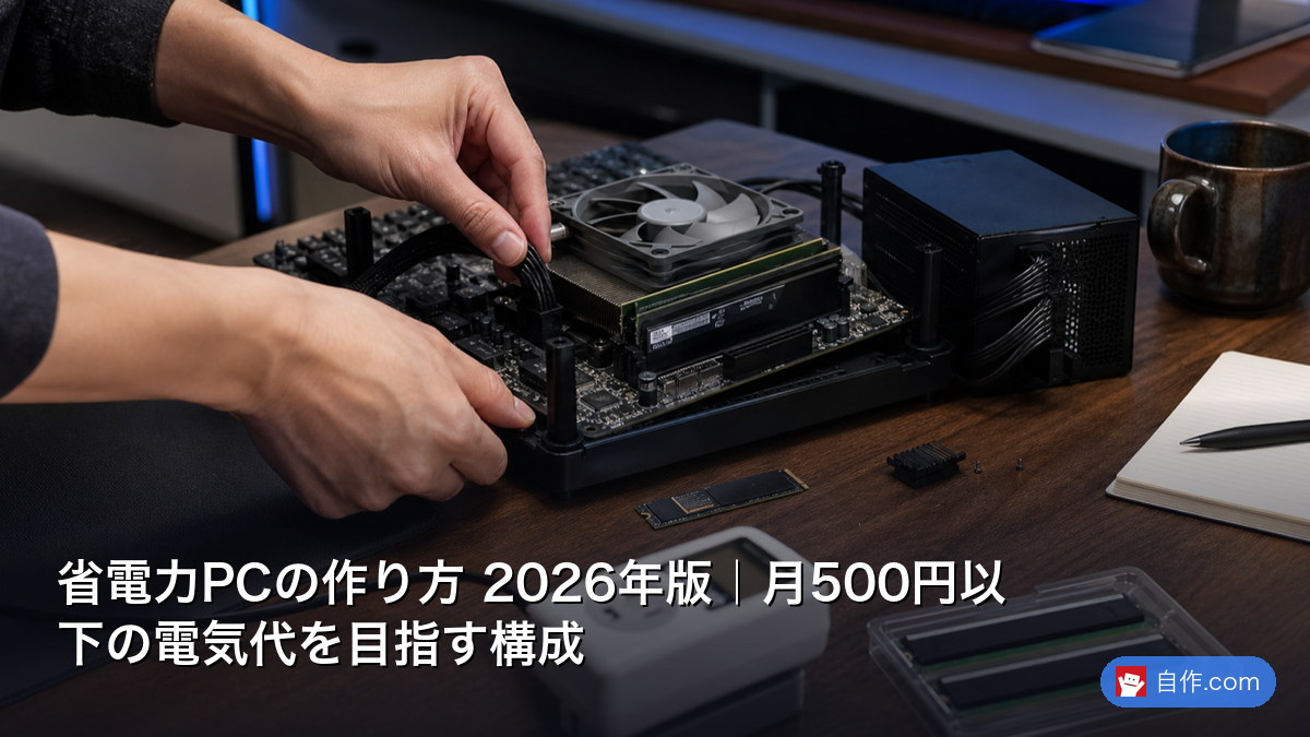 省電力PCの作り方 2026年版｜月500円以下の電気代を目指す構成 | 自作