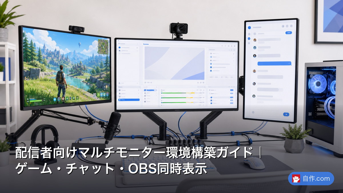 自作PC　2PC配信に使用　HDMIでのトリプルディスプレイ可 配信者向けマルチモニター環境構築ガイド｜ゲーム・チャット・OBS同時