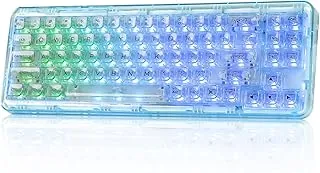 YUNZII X71 メカニカルゲーミングキーボード 透明キーキャップ 71キー