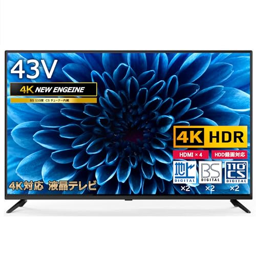 43V型 4K対応 地上・BS・110度CS 液晶テレビ ダブルチュー