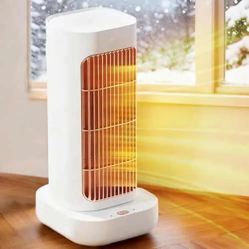 電気ヒーター 1300 ワットセラミックヒーター2段階温度調節 90° 首振り